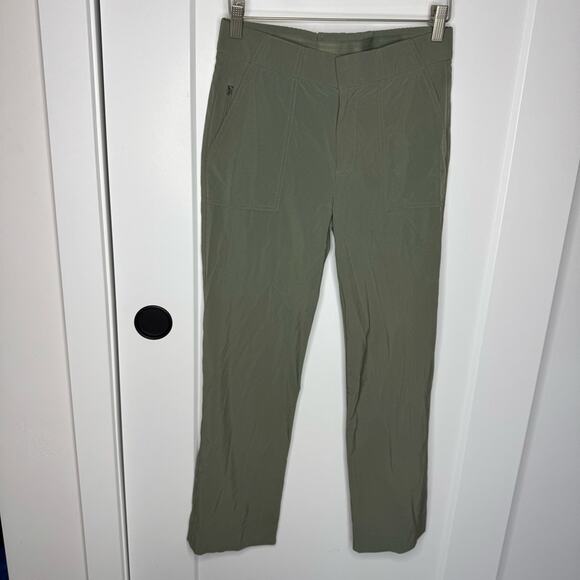 Athleta Tribeca Utility Crop Laurel Olive Green Straight Leg Pants Size 0 - Picture 2 of 7